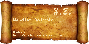 Wendler Bolivár névjegykártya