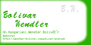 bolivar wendler business card